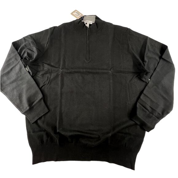 Peter Millar Men's Black Whitaker Quarter-Zip Jumper XL - Picture 5 of 13